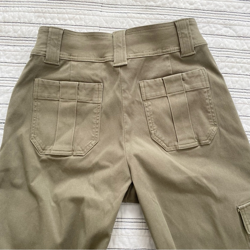 SPANX Stretch Twill Cropped Cargo Trouser In Spanish Olive size Medium - Picture 12 of 13